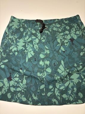 Rip Skirt Green Floral Swim Skirt with Black Drawstring